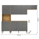 Ver imagem 3 de Cozinha Compacta 9 Portas 1 Gaveta 249,9 cm Soul Cinza Freijó/Gris