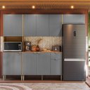 Ver imagem 6 de Cozinha Compacta 9 Portas 1 Gaveta 249,9 cm Soul Cinza Freijó/Gris