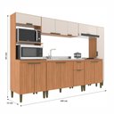 Ver imagem 3 de Cozinha Modulada 6 Peças Iara 300cm x 193cm x 53cm Marrom/Freijó/Off White