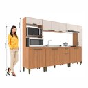 Ver imagem 4 de Cozinha Modulada 6 Peças Iara 300cm x 193cm x 53cm Marrom/Freijó/Off White