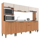 Ver imagem 2 de Cozinha Modulada 6 Peças Iara 300cm x 193cm x 53cm Marrom/Freijó/Off White