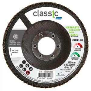 Disco de Lixa Flap 4.1/2 POL 100 Unidades Grão 80 Classic Basic NORTON
