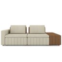 Ver imagem 5 de Sofá Ilha e Puff Sala Living 245cm Siesta M22 Linho Cru/marrom - Mpozenato