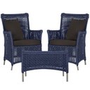 Ver imagem 1 de 2 Poltronas e 1 Mesa Igapó Alumínio Fendi Corda Náutica E9 Azul