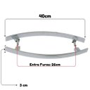 Ver imagem 2 de Puxador Duplo 3055 40cm - Alumínio Polido VESFER