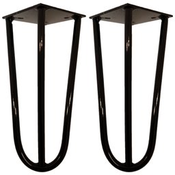 Kit 02 Pés de Ferro Aço Hairpin Legs 20 Cm Preto A01 Sofá Móveis Mesa - Inoviza - 1