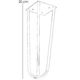 Kit 02 Pés de Ferro Aço Hairpin Legs 20 Cm Preto A01 Sofá Móveis Mesa - Inoviza - 5