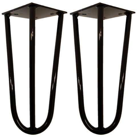 Kit 02 Pés de Ferro Aço Hairpin Legs 20 cm Preto A01 Sofá Móveis Mesa - Inoviza