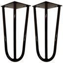 Ver imagem 1 de Kit 02 Pés de Ferro Aço Hairpin Legs 20 cm Preto A01 Sofá Móveis Mesa - Inoviza