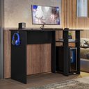 Ver imagem 2 de Mesa Gamer para Computador Escrivaninha para Escritorio Slim - Peternella:preto