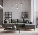 Ver imagem 2 de Sofá Beny com Chaise Esquerda, 1,40x2,60m, 4 Lugares, Linho, Base em Madeira.