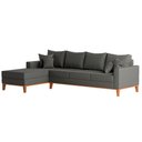 Ver imagem 3 de Sofá Beny com Chaise Esquerda, 1,40x2,60m, 4 Lugares, Linho, Base em Madeira.
