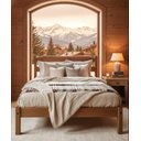 Ver imagem 2 de Cama de Casal 1,95 X 2,05 - Madeira Maciça - Móveis de Gramado - ( Cor Castanho )
