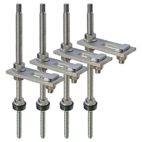 Estrutura Painel Solar Suporte Parafuso Telhado - Kit 4 Un