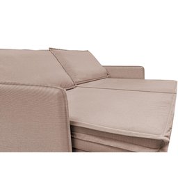 Sofá sem Caixa Retrátil Baú 1,55m Lounge Linho Bege Claro Cama inbox - 13