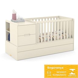 Dormitório Completo Infantil Tutto New 2 Portas de Correr, Cômoda 4 Gavetas, Berço Formare e Colchão - 4