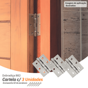 Ver imagem 4 de Dobradiça para Porta Silvana 2.1/2" com Rolamento 882 Embutir 25kg Inox Escovado com 3 Unidades
