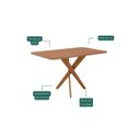 Ver imagem 7 de Conjunto Sala de Jantar Cacau 130cm sem Vidro com 4 Cadeiras Sabiá Marrom/Cinamomo/Bege