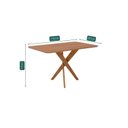Ver imagem 5 de Conjunto Sala de Jantar Cacau 130cm sem Vidro com 4 Cadeiras Sabiá Marrom/Cinamomo/Bege