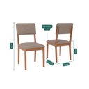 Ver imagem 4 de Conjunto Sala de Jantar Cacau 130cm sem Vidro com 4 Cadeiras Sabiá Marrom/Cinamomo/Bege