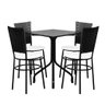 Conjunto Mesa Preta 70x70 Laumar com 4 Cadeiras Preta: Branco - 1