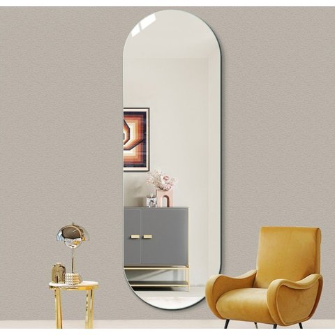 Espelho Decorativo Lapidado Oval 50x120cm Woodglass