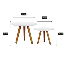 Mesa de Centro para Sala Pés de Madeira Decorativa  - 2