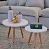 Mesa de Centro para Sala Pés de Madeira Decorativa  - 1