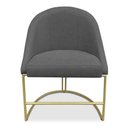 Ver imagem 2 de Kit 02 Cadeiras Poltrona de Jantar Bela Base Metálica Industrial Dourado Sala Recepção Veludo Grafit