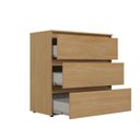 Ver imagem 4 de Cômoda para Quarto 3 Gavetas 90x92cm Condessa Yescasa Marrom/Nogal