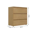 Ver imagem 3 de Cômoda para Quarto 3 Gavetas 90x92cm Condessa Yescasa Marrom/Nogal