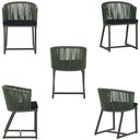 Ver imagem 5 de 3 Cadeiras de Jantar Área Noronha em Alumínio com Pintura Marrom Corda Náutica E12 Trama Original