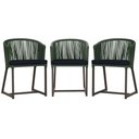 Ver imagem 1 de 3 Cadeiras de Jantar Área Noronha em Alumínio com Pintura Marrom Corda Náutica E12 Trama Original