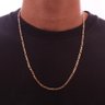 Corrente Masculina Semijoia 3 em 1 60cm Banhado em Ouro 18k - 3