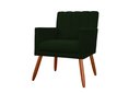 Ver imagem 3 de Kit Namoradeira + 1 Poltrona Decorativa Cecília Suede Verde Pés Madeira Mz Decor