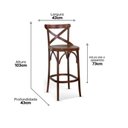 Ver imagem 4 de Banqueta de Madeira Maciça X na Cor Imbuia – Alta - Conforto e Estilo para Sua Decoraçã