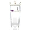 Ver imagem 2 de Rack Estante Banheiro 2 Prateleiras Vaso Sanitario Casa Lavandeira Cozinha Pratico Armazenamento Org