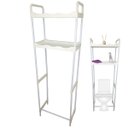 Ver imagem 1 de Rack Estante Banheiro 2 Prateleiras Vaso Sanitario Casa Lavandeira Cozinha Pratico Armazenamento Org