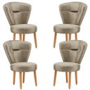 Ver imagem 1 de Kit 4 Poltronas para Recepção Maquiagem Sala de Jantar Ergonômica Tecido Veludo Pés Palito