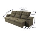 Ver imagem 3 de Sofá Retrátil Reclinável Verona Usb + Porta Copo 2,30m Suede Velut Tabaco C/ Molas no Assento -