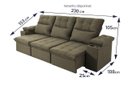 Ver imagem 3 de Sofá Retrátil Reclinável Verona Usb + Porta Copo 2,30m Suede Velut Tabaco C/ Molas no Assento -