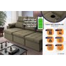 Sofá Retrátil Reclinável Verona Usb + Porta Copo 2,30m Suede Velut Tabaco C/ Molas no Assento - - 4