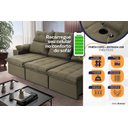 Ver imagem 4 de Sofá Retrátil Reclinável Verona Usb + Porta Copo 2,30m Suede Velut Tabaco C/ Molas no Assento -