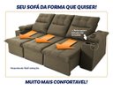 Ver imagem 6 de Sofá Retrátil Reclinável Verona Usb + Porta Copo 2,30m Suede Velut Tabaco C/ Molas no Assento -