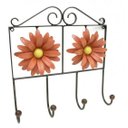 Ver imagem 1 de Cabide de Parede de Ferro Artesanal para Toalha de Rosto de Banheiro com Flor Libertas Rosas Artesan