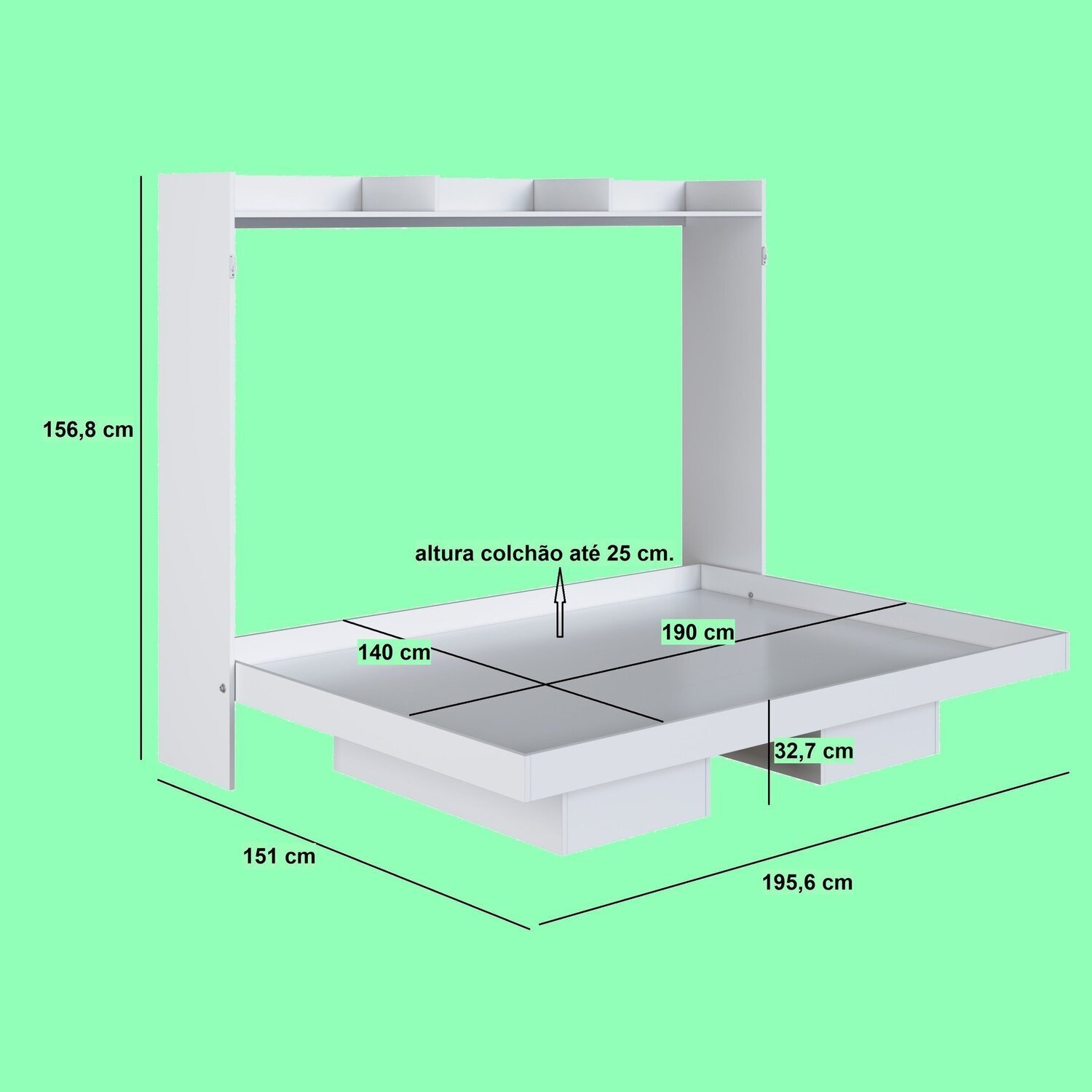 Cama Casal Articulável Horizontal 140 195cm X 156,8cm X 151cm - 3