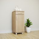 Ver imagem 1 de Multiuso Balcão Slim 1 Porta e 1 Gaveta Marrom/Canela