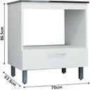 Ver imagem 3 de Balcão Forno com Tampo 86,5cm x 70cm x 53,5cm Branco