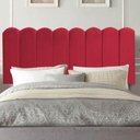 Ver imagem 1 de Painel Estofado Alanis Queen Size Madeira Maciça Suede Vermelho Gat Magazine 160cm