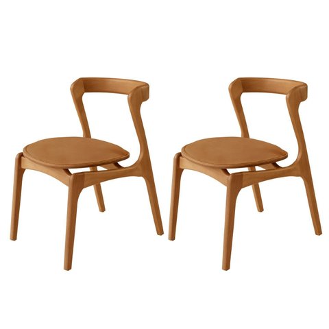 Conjunto com 2 Cadeiras em Madeira Celeste